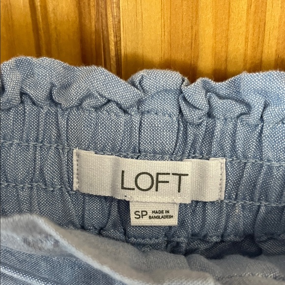 LOFT Light Blue chambray Wide-Leg Pants - Picture 2 of 5